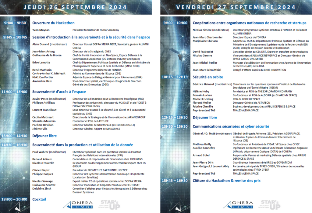 Programme détaillé des conférences du colloque, ONERA