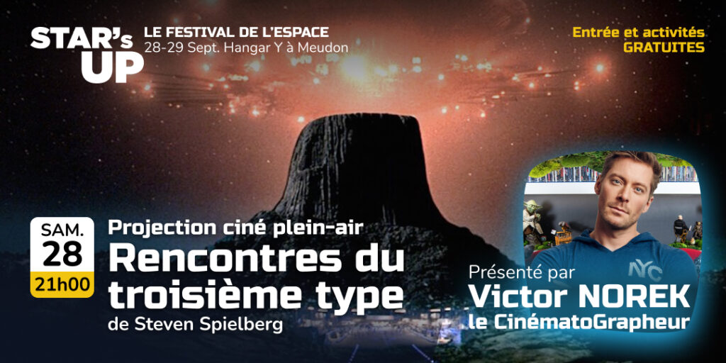 Projection en plein air de "Rencontres du troisième type" de Steven Spielberg. Samedi 28 Septembre à 21h