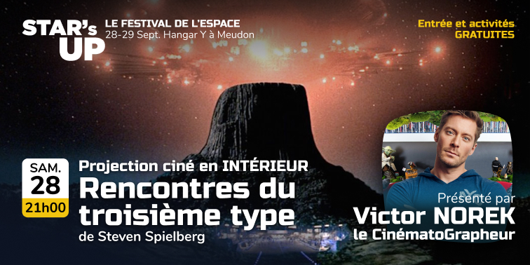 Projection en plein air de "Rencontres du troisième type" de Steven Spielberg. Samedi 28 Septembre à 21h